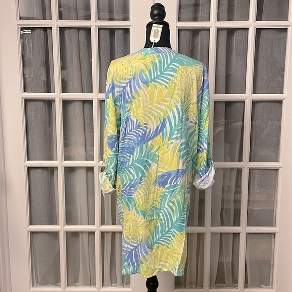 NWT Mud Pie Haven Palm of Paradise Rayon V-Neck Tunic Dress, Size L - Picture 4 of 4